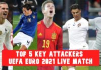 Top 5 Key Attackers- UEFA Euro 2021 Live Streaming Match Online